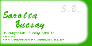 sarolta bucsay business card